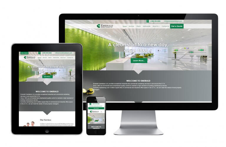 Emerald Building Caretakers Ltd - view 1 / Portfolio / Khaztech - Web design and development studio