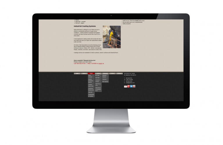 Ontario Tank Specialists - view 3 / Portfolio / Khaztech - Web design and development studio