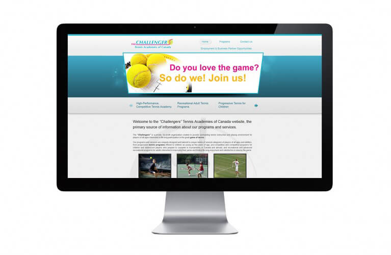 The “CHALLENGERS” Tennis Academies - view 1 / Portfolio / Khaztech - Web design and development studio
