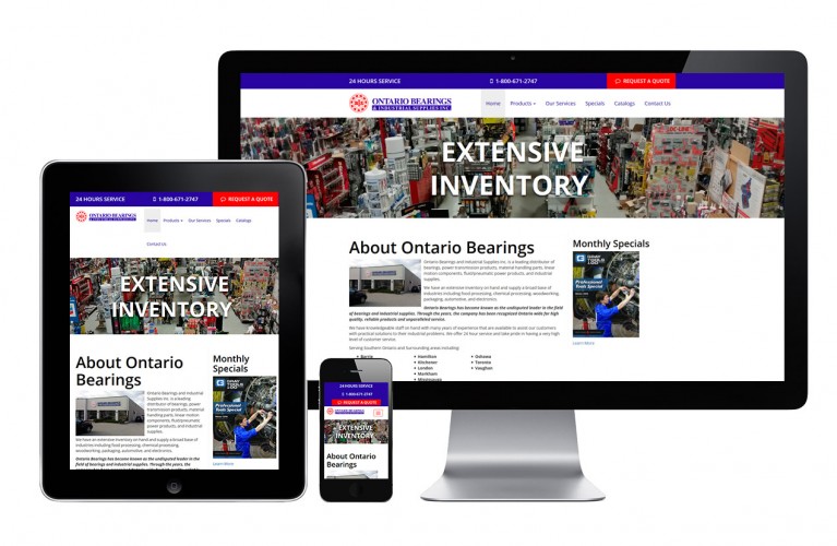 Ontario Bearings - view 1 / Portfolio / Khaztech - Web design and development studio